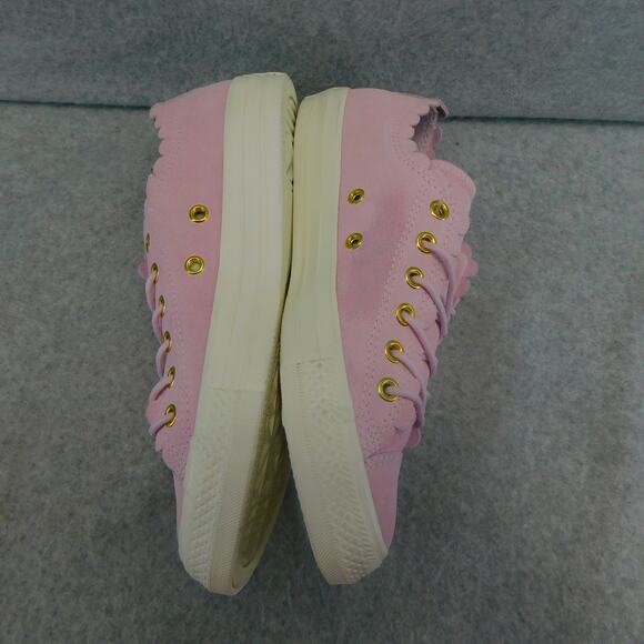 Converse Pink Chuck Taylor All Star Scalloped Edge Ox Women's Sneakers Suede S7 - Picture 6 of 10